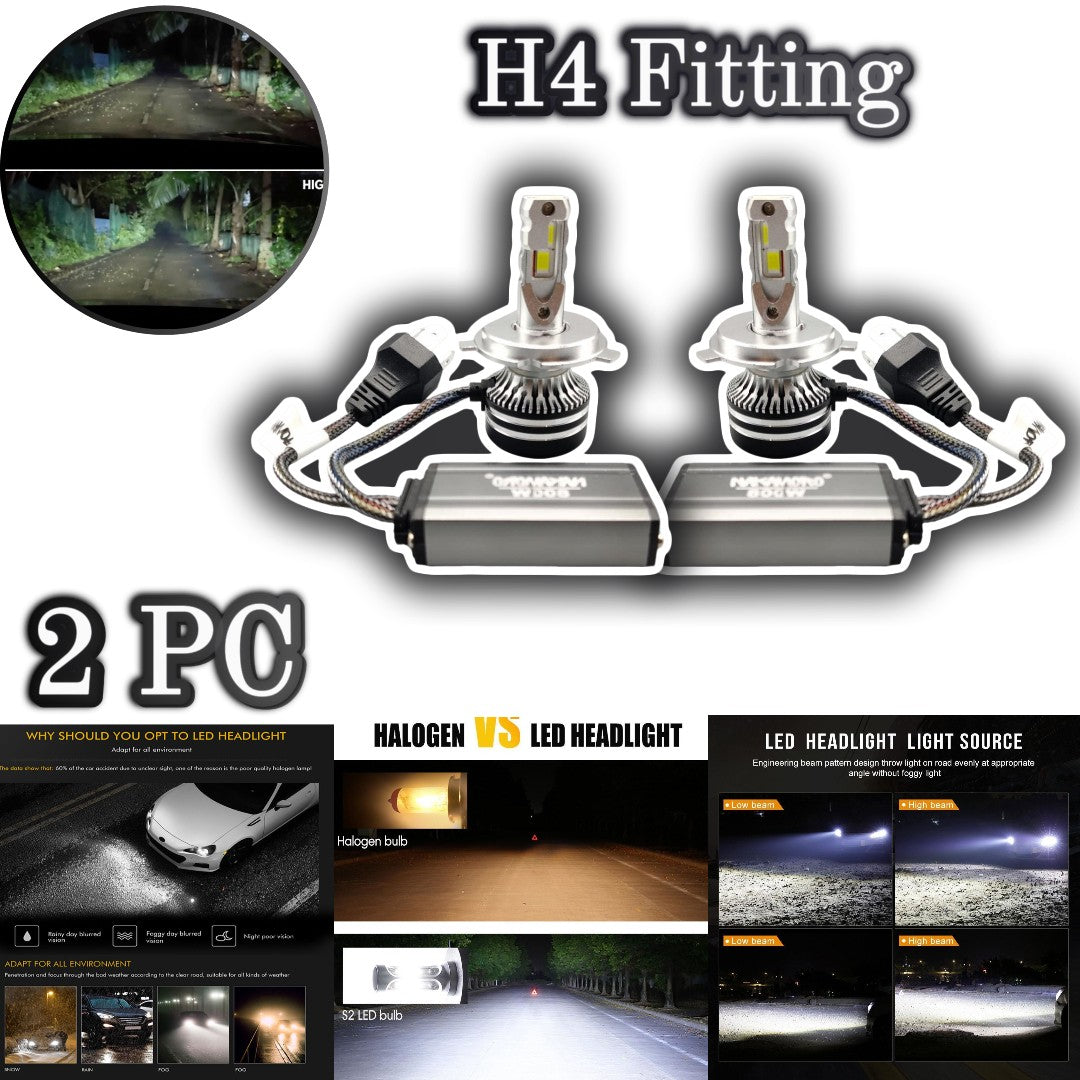 NAKAMORO LED Headlight Bulb Original H4 65 Watts 2 Pcs Set