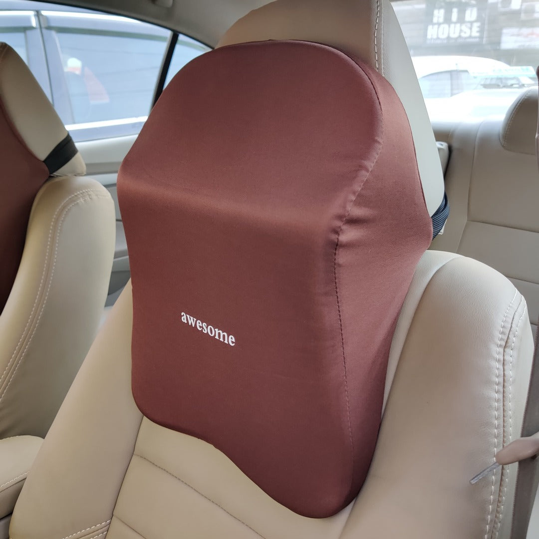 Universal Back Rest Cushion for Pain Relief Premium Quality Memory Foam For Car Seat 1 Pc(Brown)