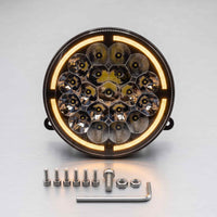 Nakamoro Premium Series R03 Model 9 Inch Round LED Floodlight With White/Amber Drl 1pcs