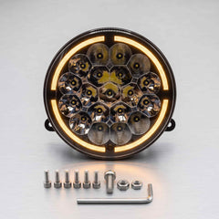 Nakamoro Premium Series R03 Model 9 Inch Round LED Floodlight With White/Amber Drl 1pcs