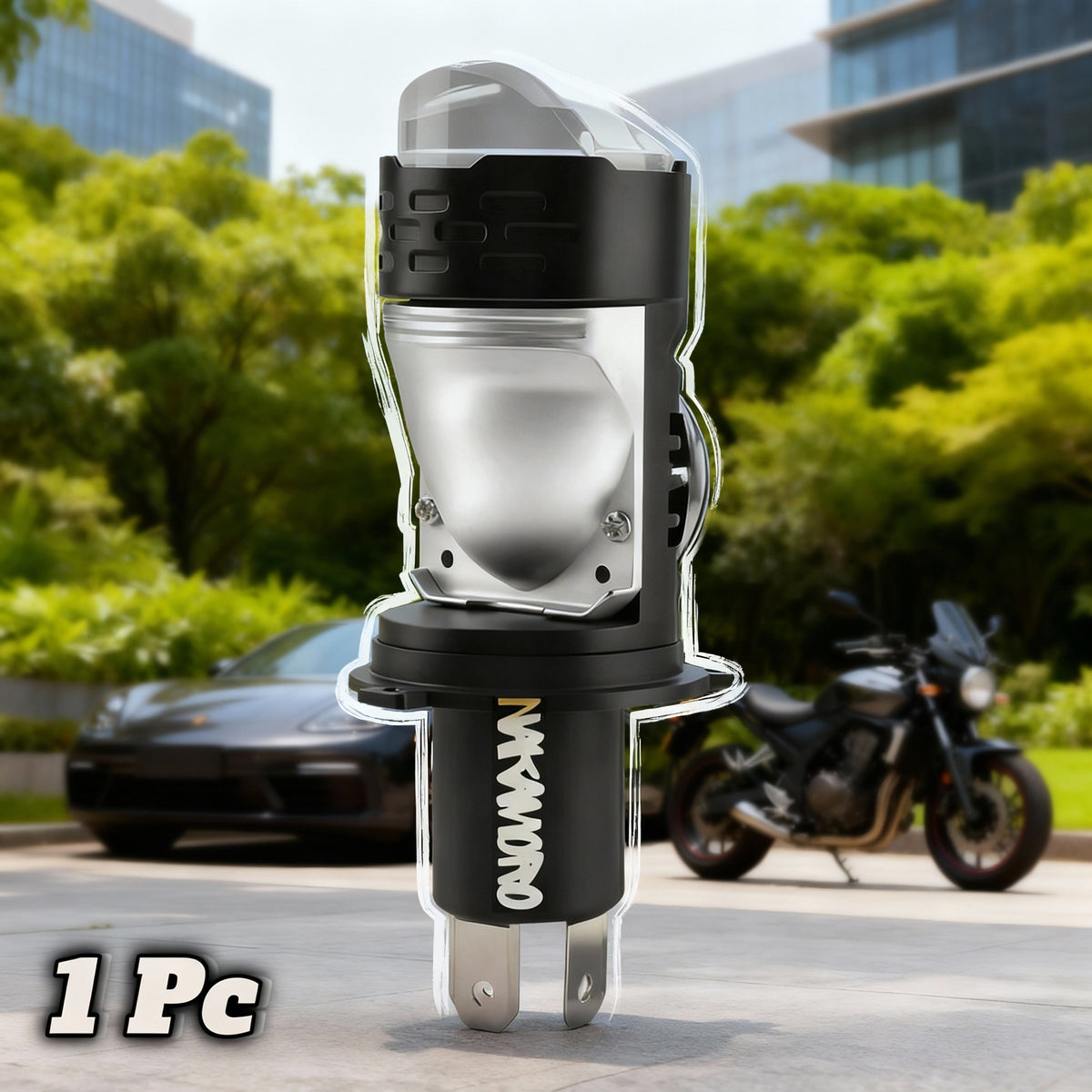 1 Pc Nakamoro N60 Pro Mini Dual Color Motorcycle LED H4 Headlight Projector Lens