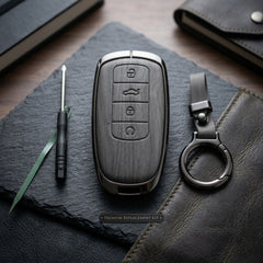 Omoda 5 Elite Series Metallic Car Key Case Luxury Zinc Alloy Protection Case(Grey)
