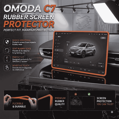 Omoda C7 Display Screen Silicone Rubber Protection LCD Edges Protector (Brown)