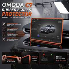 Omoda C7 Display Screen Silicone Rubber Protection LCD Edges Protector (Brown)