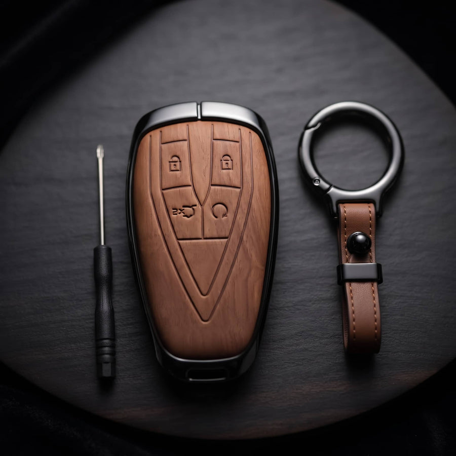 Oshan X7 Elite Series Metallic Car Key Case Luxury Zinc Alloy Protection Case(Brown)