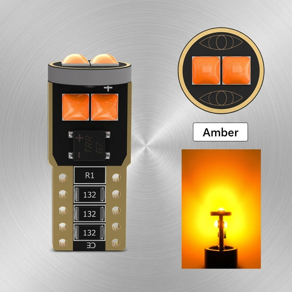 Parking Led Bulb Light T10 Amber 2Pcs Set