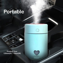 CHIGO Portable Mini Humidifier, USB Humidifier With Colorful Lights Quiet Cool Mist Humidifier For Car ,Bedroom And Office