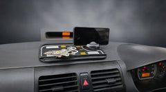 Premium Dashboard Non Slip Mat with Mobile Holder Parking Number Plate Sliding Plane