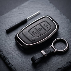 Elantra Old Elite Series Metallic Car Key Case Luxury Zinc Alloy Protection Case(Black)