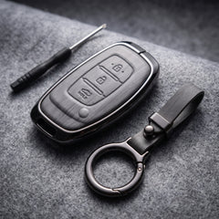 Elantra Old Elite Series Metallic Car Key Case Luxury Zinc Alloy Protection Case(Grey)