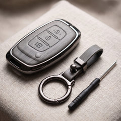 Elantra Old Elite Series Metallic Car Key Case Luxury Zinc Alloy Protection Case(Grey)