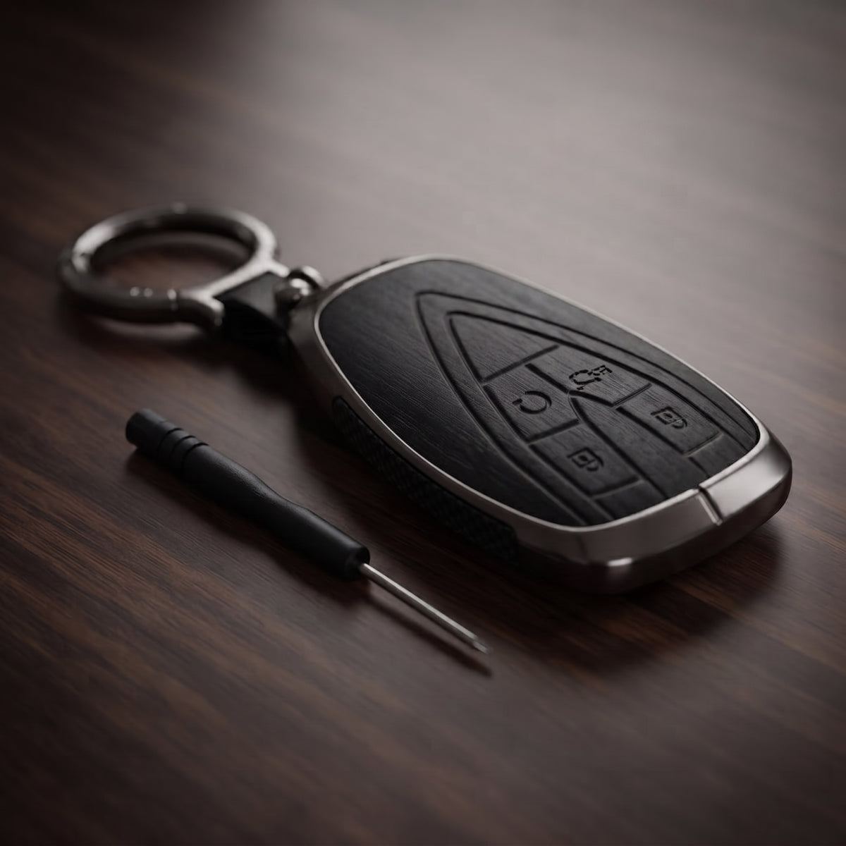 Oshan X7 Elite Series Metallic Car Key Case Luxury Zinc Alloy Protection Case(Black)
