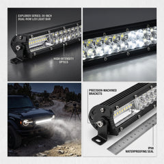 Dual Color Bar Light Tri-Row Slim 26 Inch 240 Watt