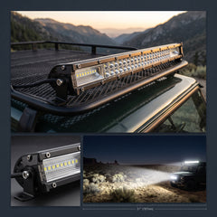 Dual Color Bar Light Tri-Row Slim 31 Inch 300 Watt