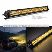 Dual Color Bar Light Tri-Row Slim 31 Inch 300 Watt