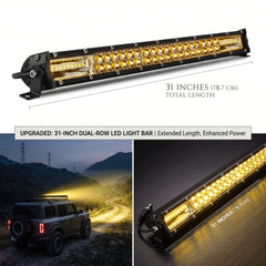 Dual Color Bar Light Tri-Row Slim 31 Inch 300 Watt