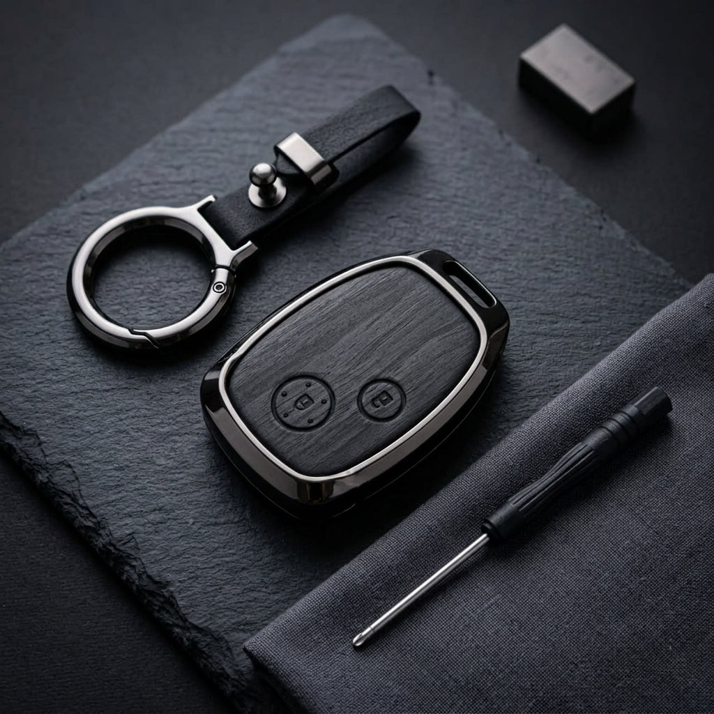 Honda Civic Reborn Elite Series Metallic Car Key Case Luxury Zinc Alloy Protection Case(Black)