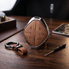 Jetour Dashing Elite Series Metallic Car Key Case Luxury Zinc Alloy Protection Case(Brown)