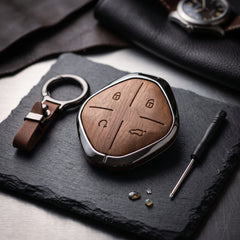 Jetour Dashing Elite Series Metallic Car Key Case Luxury Zinc Alloy Protection Case(Brown)