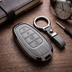 Sonata 2021-2024 Model Elite Series Metallic Car Key Case Luxury Zinc Alloy Protection Case(Grey)