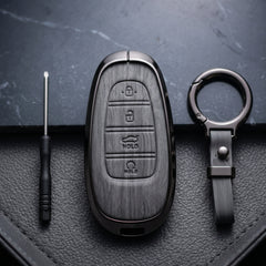 Tucson 2021-2024 Model Elite Series Metallic Car Key Case Luxury Zinc Alloy Protection Case(Grey)