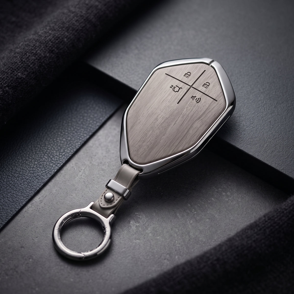 Deepal S05 Elite Series Metallic Car Key Case Luxury Zinc Alloy Protection Case(Grey)
