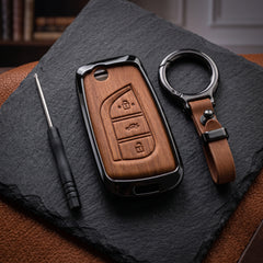 Corolla 2015 Grandy Model Elite Series Metallic Car Key Case Luxury Zinc Alloy Protection Case(Brown)