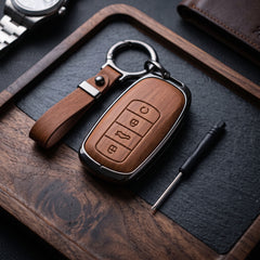 Tiggo 8 Elite Series Metallic Car Key Case Luxury Zinc Alloy Protection Case(Brown)