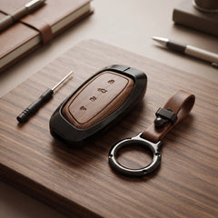 Haval H6 2025 Model Elite Series Metallic Car Key Case Luxury Zinc Alloy Protection Case(Brown)