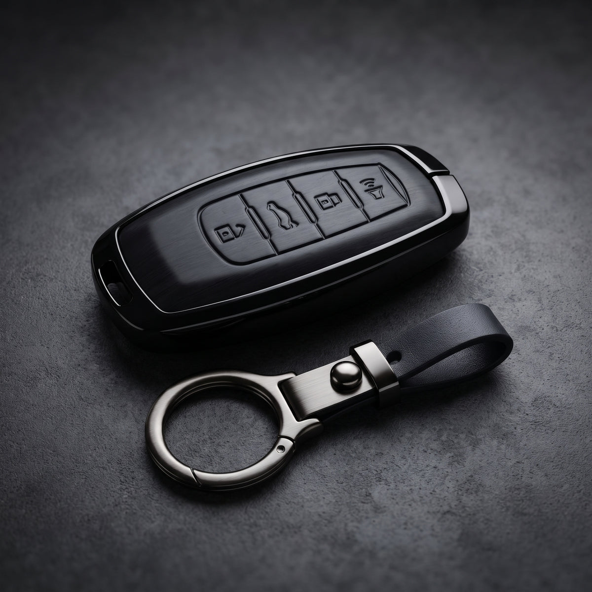 Haval H6 2022 Model Elite Series Metallic Car Key Case Luxury Zinc Alloy Protection Case(Black)