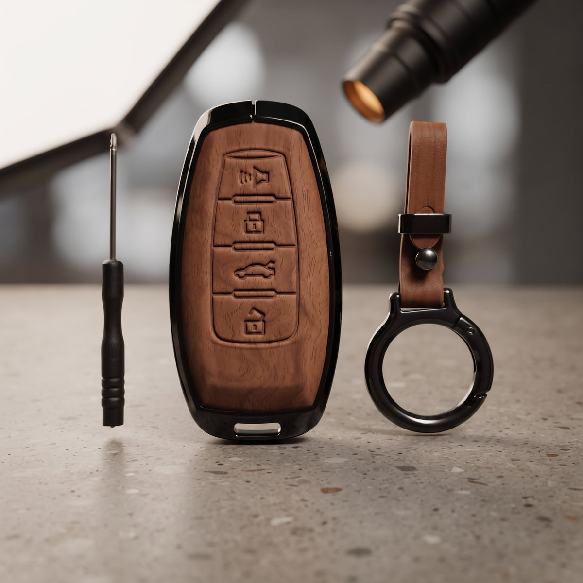 Haval H6 2022 Model Elite Series Metallic Car Key Case Luxury Zinc Alloy Protection Case(Brown)
