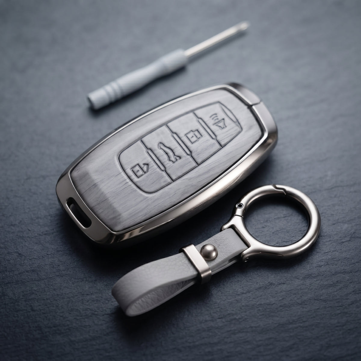 Haval H6 2022 Model Elite Series Metallic Car Key Case Luxury Zinc Alloy Protection Case(Grey)