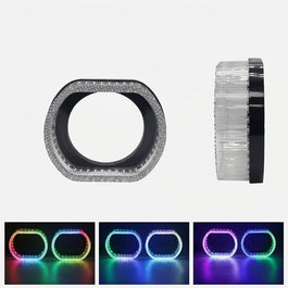 RGB Crystal LED Angel Eyes Retrofit DRL APP Control for Bike Headlight Mini