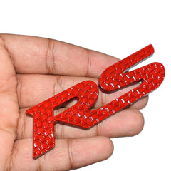 RS Metal Logo In Premium Quality 1  PC RED
