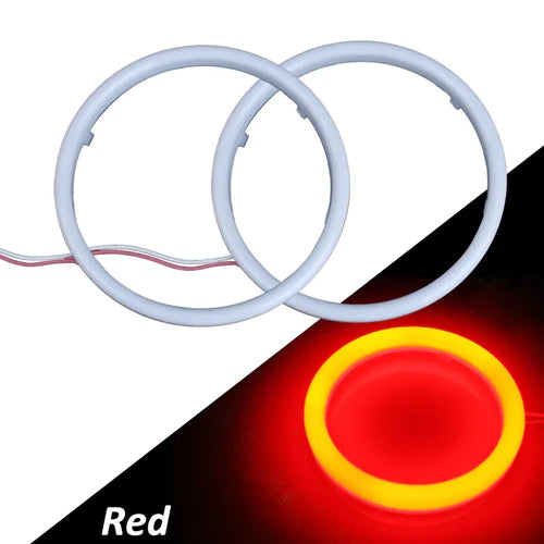 Universal Angel Eye Ring 70mm Red Color With Cotton Plastic Cover LED For Car Headlight 2 Pcs Set