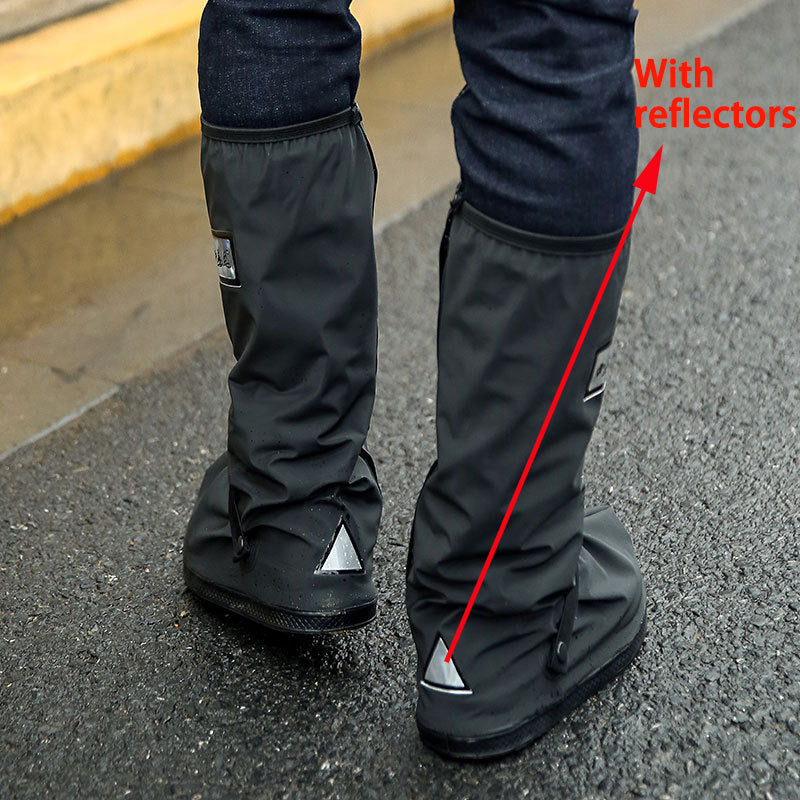 Waterproof Shoes Cover with Reflector Rain Snow Boots Black Reusable C