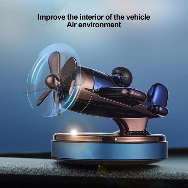 Universal Solar Powered Aircraft Blue With Air Freshener Dashboard Perfume Car Auto Diffuser