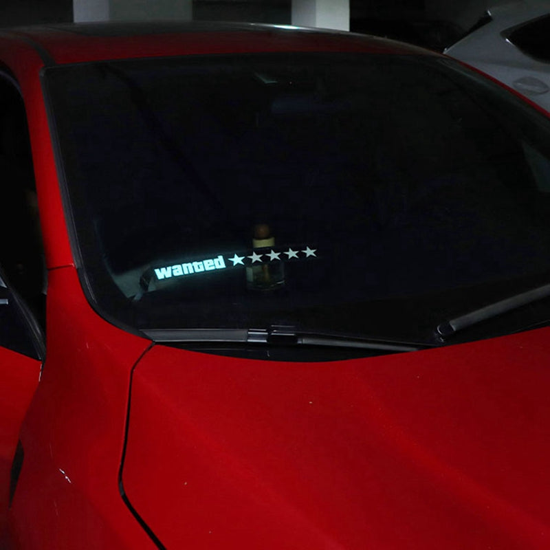 Windshield Electric 5 Star Wanted Sticker Sheet Car LED Light Up Window