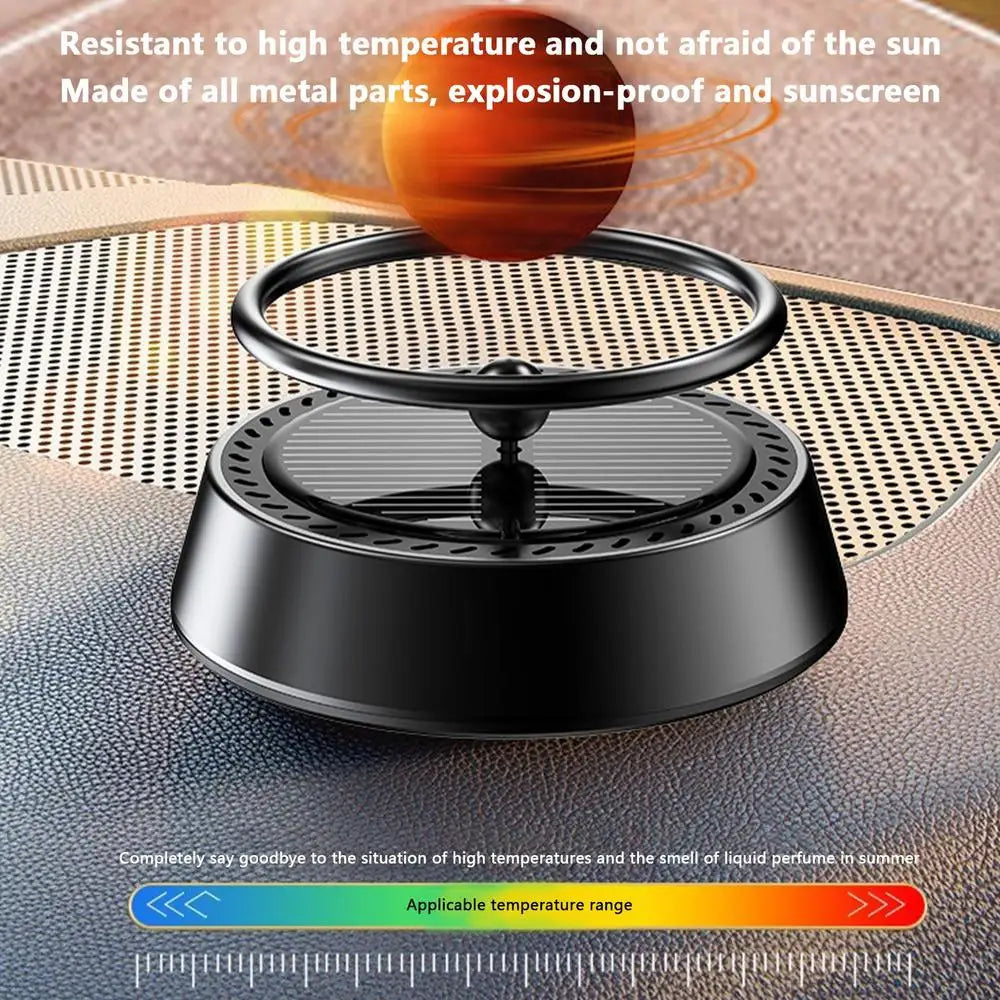 Universal Car Perfume Air Fresheners Solar Powered Rotating Planet Purifier, Galaxy Interstellar Ball for Interior Autorotation 1 Pc(Red)