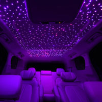 Liuhawk Single Head Fiber Optic 9.5ft Starlight Headliner Kit  500 Pcs 0.75mm with 100 pcs 1mm Meter Shooting Star, Sound Activated Remote APP Control CAR And HOME Roof Decor