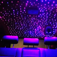 Liuhawk Double Head Fiber Optic 9.5ft Starlight Headliner Kit (300pcs 0.75mm+500pcs 0.5mm)&(300pcs0.75mm+500pcs0.5mm) with 100 pcs 1mm Meter Shooting Star, Sound Activated Remote APP Control CAR And HOME Roof Decor