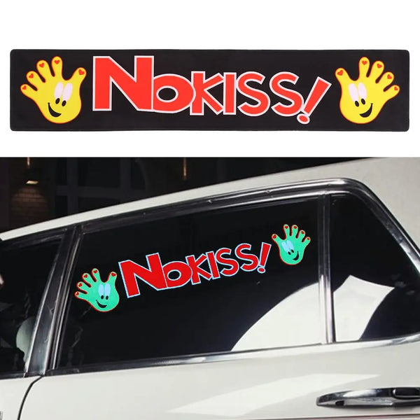 NO KISS! LED Car Window Sticker Windshield Electric Safety Decal Decoration Sticker Auto 1 Pc