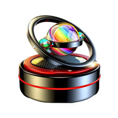 Universal Solar Power Car Perfume Air Freshener 360° Rotating Car Perfume Solar Energy Fragrance Car 1 Pc(Black)