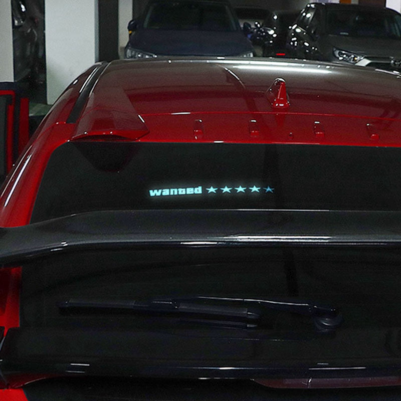 Windshield Electric 5 Star Wanted Sticker Sheet Car LED Light Up Window