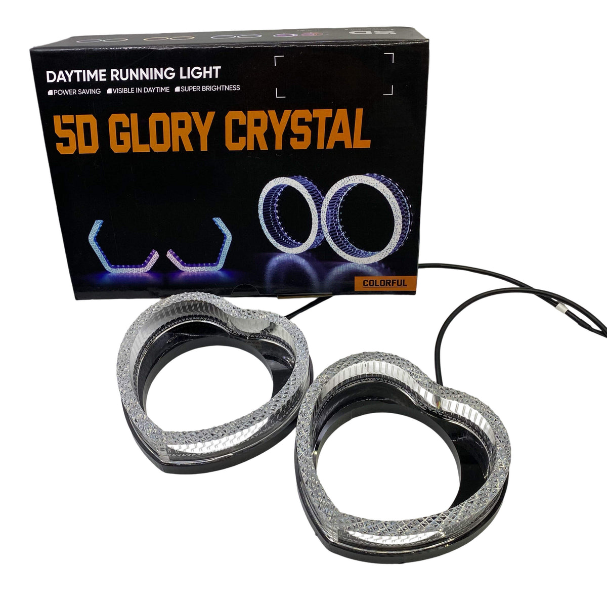Universal Angel Eye Heart Shape Crystal Ring APP Control RGB LED For Car Headlight In Premium Quality 2 Pcs Set