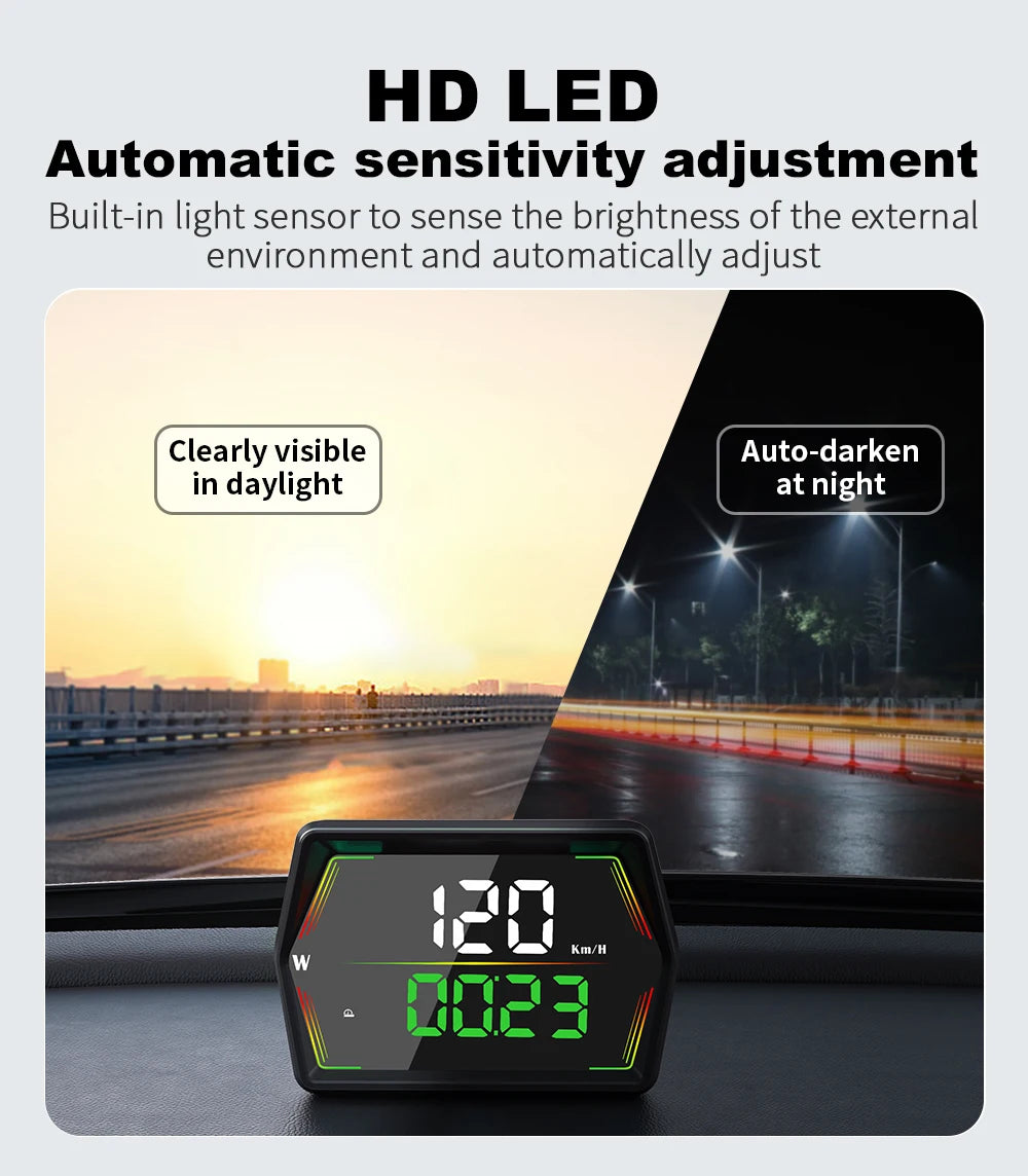 Universal G21 GPS HUD Gauge Car Digital Head Up Display Speedometer Odometer Campus Time