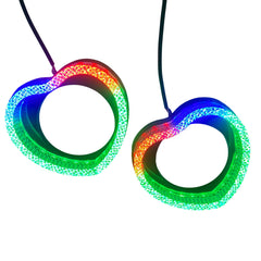 Universal Angel Eye Heart Shape Crystal Ring APP Control RGB LED For Car Headlight In Premium Quality 2 Pcs Set