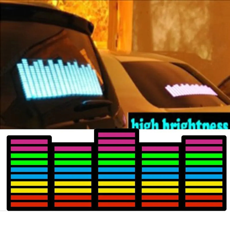 Equalizer Rhythm LED Car Window Sticker Windshield Electric Safety Decal Decoration Sticker Auto 1 Pc