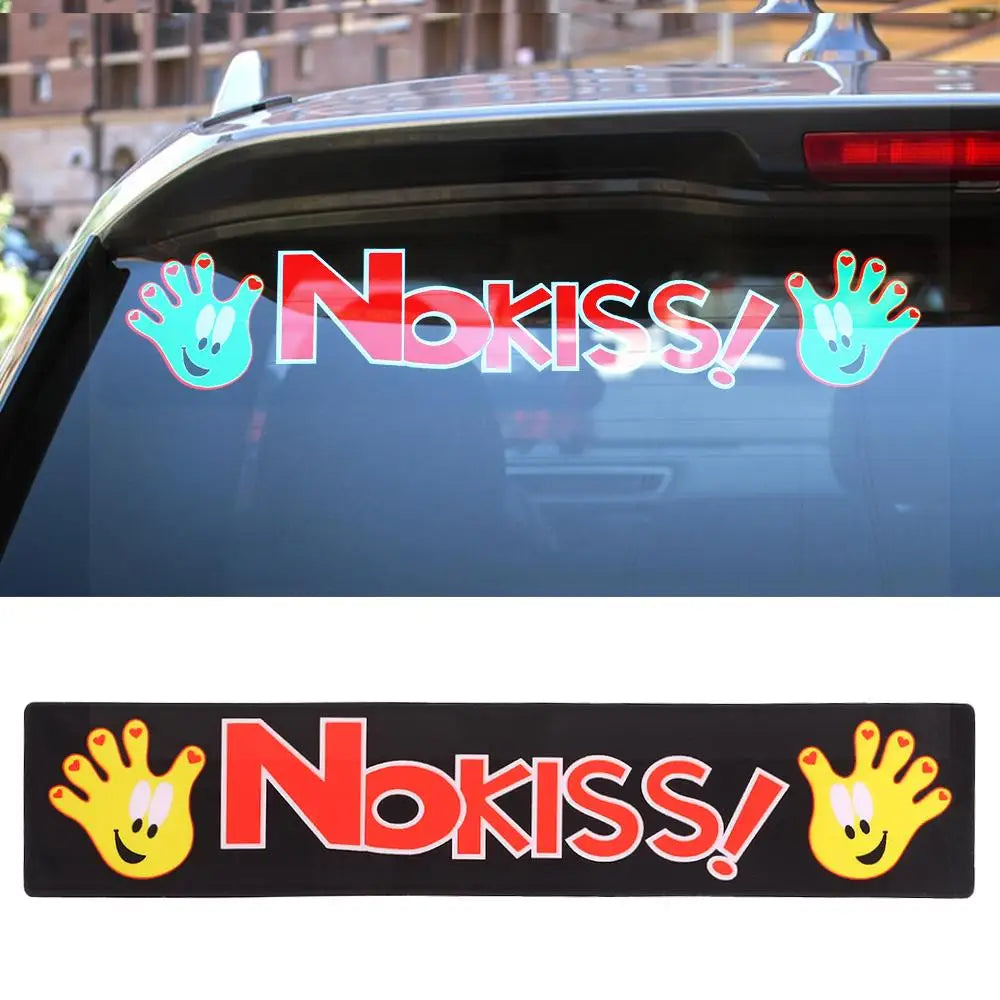 NO KISS! LED Car Window Sticker Windshield Electric Safety Decal Decoration Sticker Auto 1 Pc