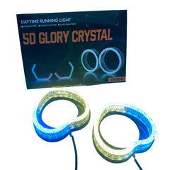 Universal Angel Eye Heart Shape Crystal Ring APP Control RGB LED For Car Headlight In Premium Quality 2 Pcs Set